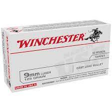 Winchester 9mm 125gn LRN 50Pk