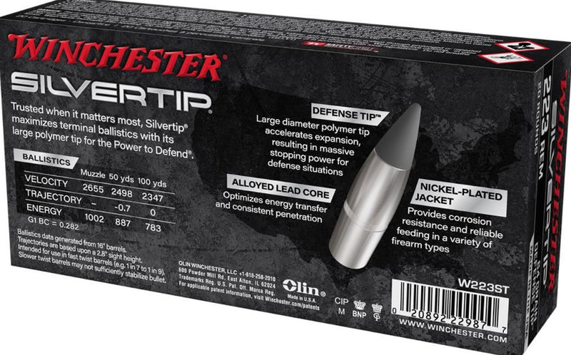 Winchester Silvertip-Defence Tip 223Rem 64gr
