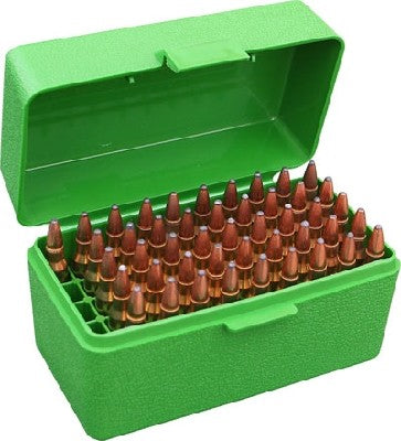 MTM RS-50-10 50 RND HINGED TOP AMMO BOX GREEN .223