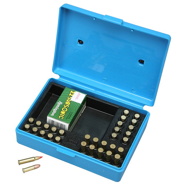 MTM SB-22-30 30 RND FLIP OPEN AMMO BOX BLUE .22 LR