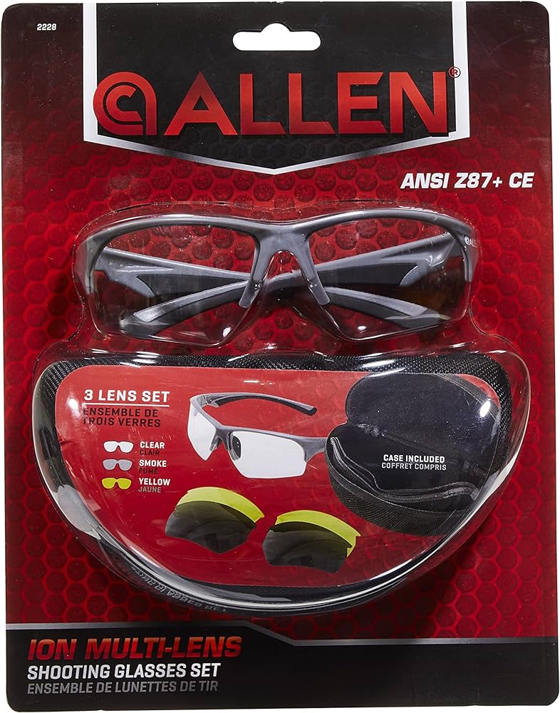 ALLEN ION Shooting GLASSES 3 LENS SET 