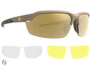 LEUPOLD SUNGLASSES TRACER SHADOW TAN BRONZE MIRROR ,INC YELLOW AND CLEAR LENS 