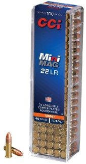 CCI 22LR MINI MAG 40GR CPRN HV 100 PK 1235FPS C30