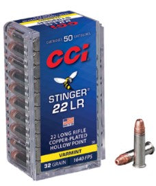 CCI 22LR STINGER 32GR CPHP 1640FPS C50