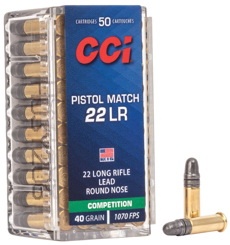 CCI 22LR PISTOL MATCH 40GR LRN 1070FPS 50PK