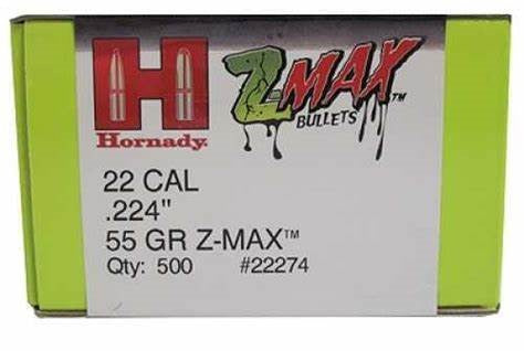 HORNADY .224 55GN Z-MAX 500 PACK H22274