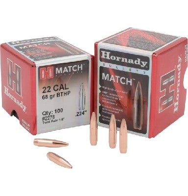 Hornady .224 68gn HOLLOW POINT Boat Tail Match 100 Pack
