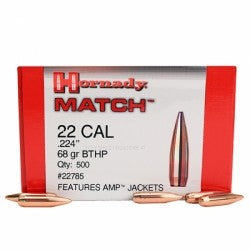 Hornady .224 68gn HOLLOW POINT Boat Tail Match 500 Pack