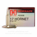 HORNADY .17Hornet 25gn HOLLOW POINT