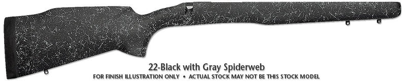 BELL & CARLSON HOWA 1500 WEATHERBY VGD VARMINT TACTICAL NO FLUTES BLACK WITH GREY SPIDERWEB
