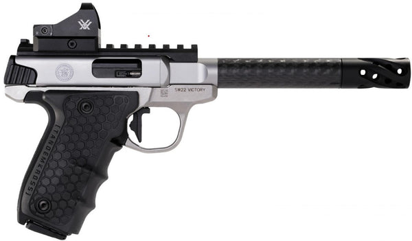 SMITH & WESSON M22 VICTORY .22LR PERFORMANCE CENTER CARBON FIRBE WITH RED DOT