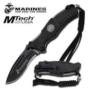 MTECH USMC STYLE BLACK FOLDING KNIFE