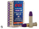 CCI 22LR CLEAN-22 PURPLE 31GR HV LN