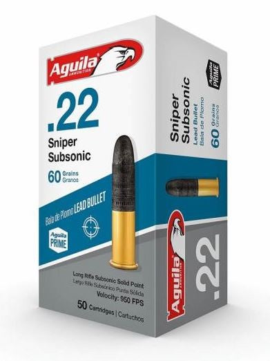AGUILA .22LR SUBSONIC 60G SNIPER LEAD SP