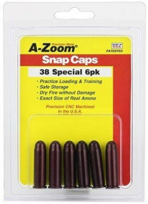 A-ZOOM .38SPL SNAP CAPS 6PK