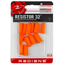 RADIANS RESISTOR 32 FOAM EAR PLUGS ORANGE 6PAIR