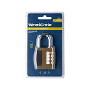 WORDCODE RESETTABLE BRASS 24MM PADLOCK