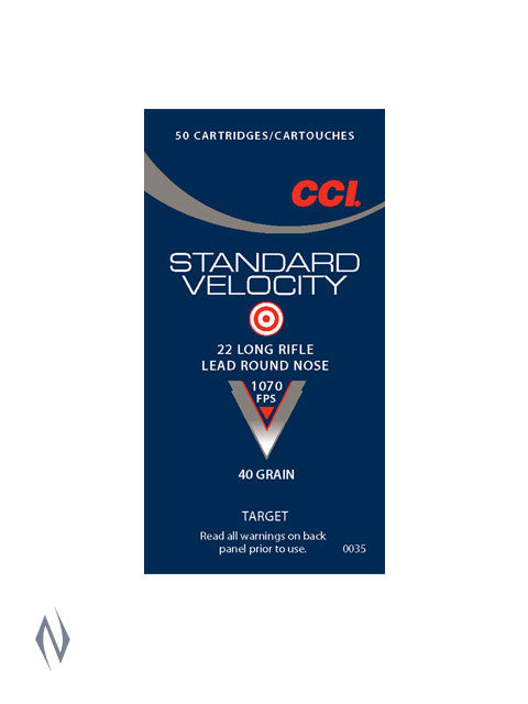 CCI .22LR STANDARD Velocity 40GR SOLID 1070FPS